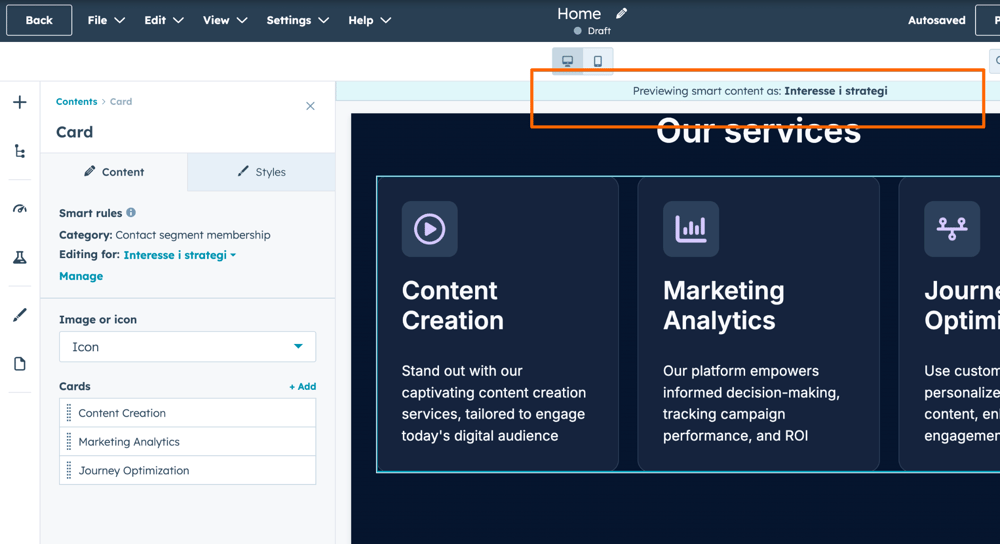 HubSpot Smart Content